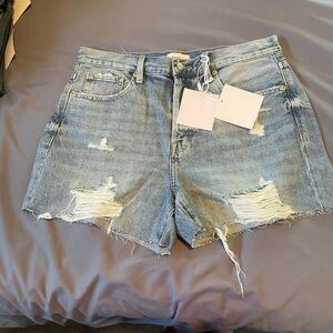 Pistola Light Blue Distressed Jean Shorts